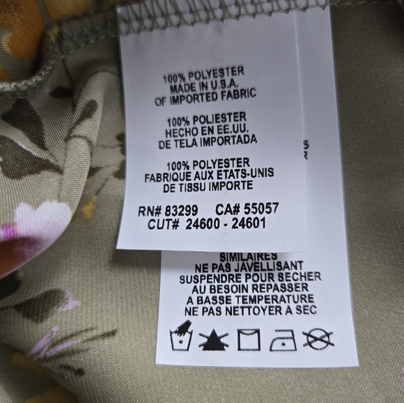 Bebe Floral Midi Dress - Olive and Yellow, SIZE SMALL - Picture 7 of 7